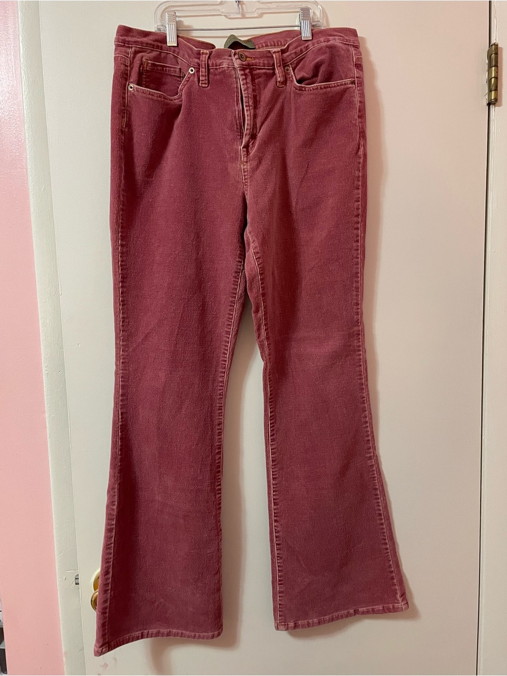 Jeanstar faded red corduroy flare bohemian pants